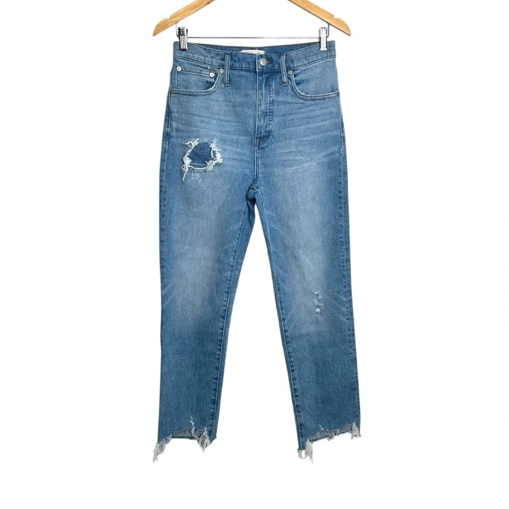 Madewell Classic Straight Jeans in Corrie Wash Step-Hem Edition Woman’s Size 27